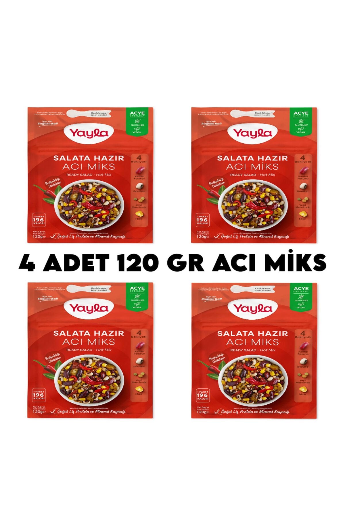 Yayla Acı Miks Hazır Salata x 4 Adet