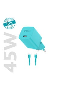 Ttec 45w Hızlı Şarj Aleti Set Neon Mavi