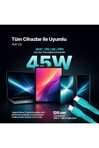 Ttec 45w Hızlı Şarj Aleti Set Neon Mavi