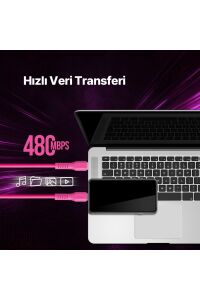 Ttec USB-C USB-C  60w Hızlı Şarj Kablo Neon Pembe