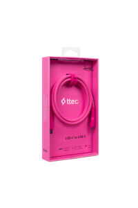 Ttec USB-C USB-C  60w Hızlı Şarj Kablo Neon Pembe