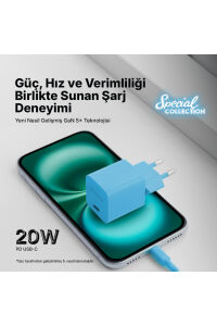 Ttec 20W Hızlı Şarj Aleti Set Neon Mavi
