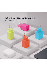 Ttec 20W Hızlı Şarj Aleti Set Neon Mavi