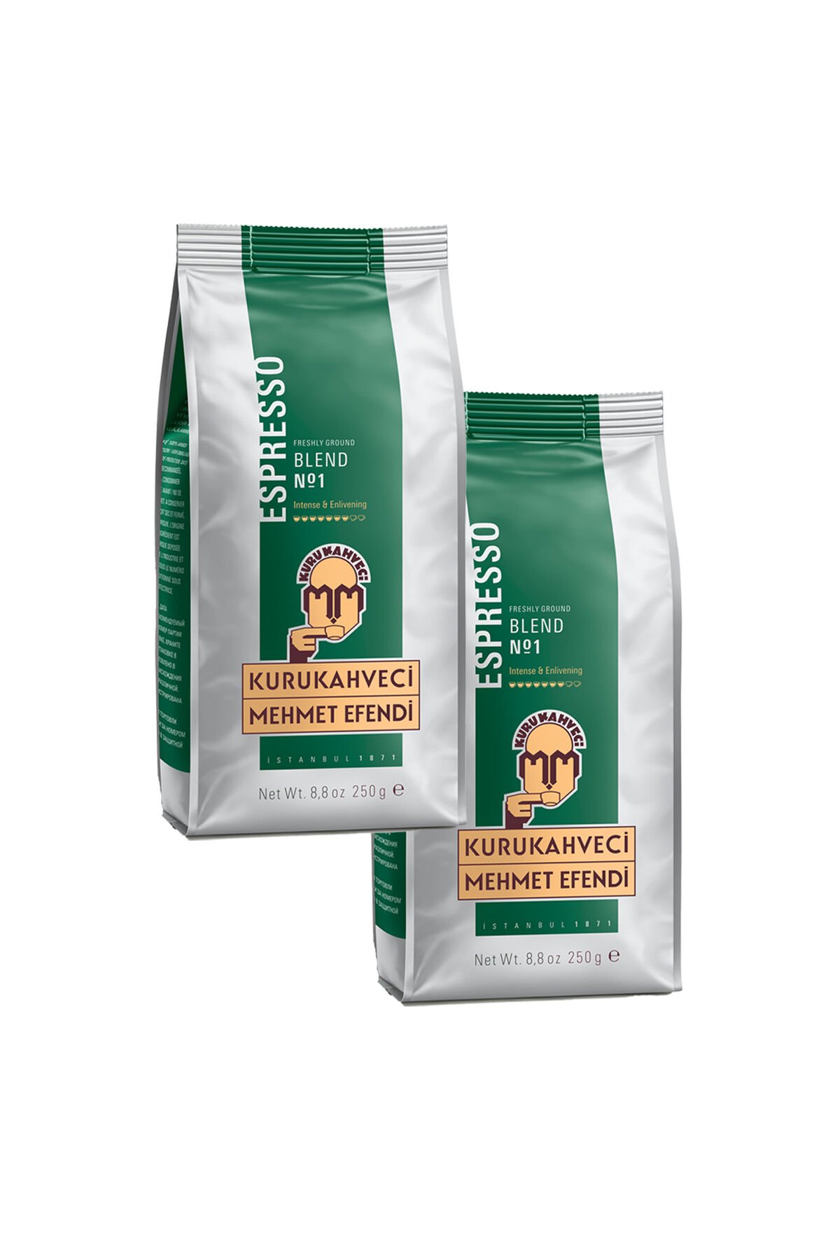 Kurukahveci Mehmet Efendi Caffe Espresso Kahve Öğütülmüş Folyo Ambalaj 250 Gr X 2 Adet
