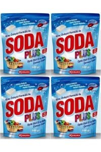 Soda Plus Optik Etkili El Ve Matik Çamaşır Sodası 500 Gr 4 Adet