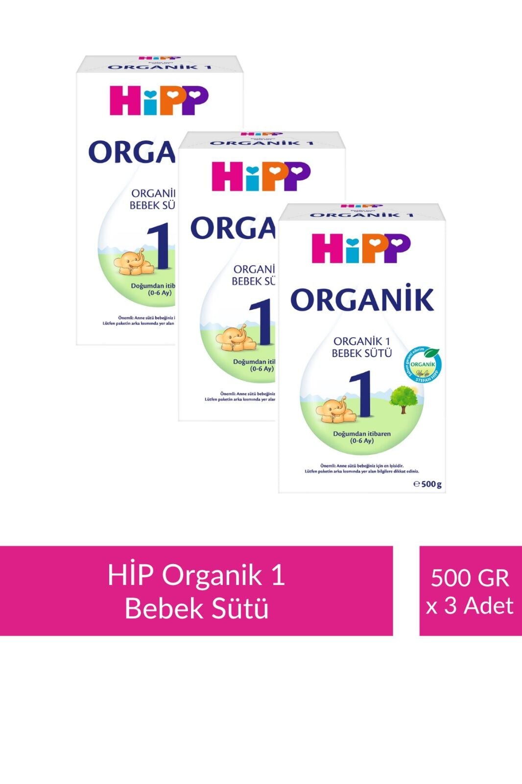 HİPP 1 Organik Bebek Sütü 500 gr x 3 Adet