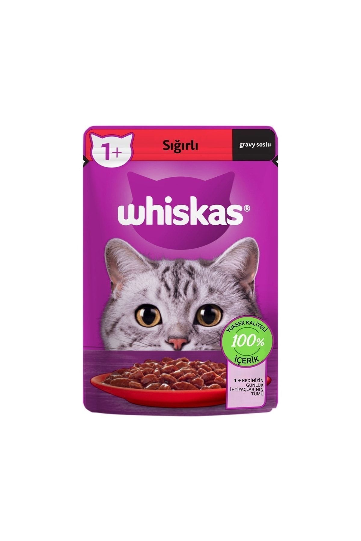 Whiskas Pouch Sığırlı Yetişkin Kedi Maması 85 gr x 28 Adet