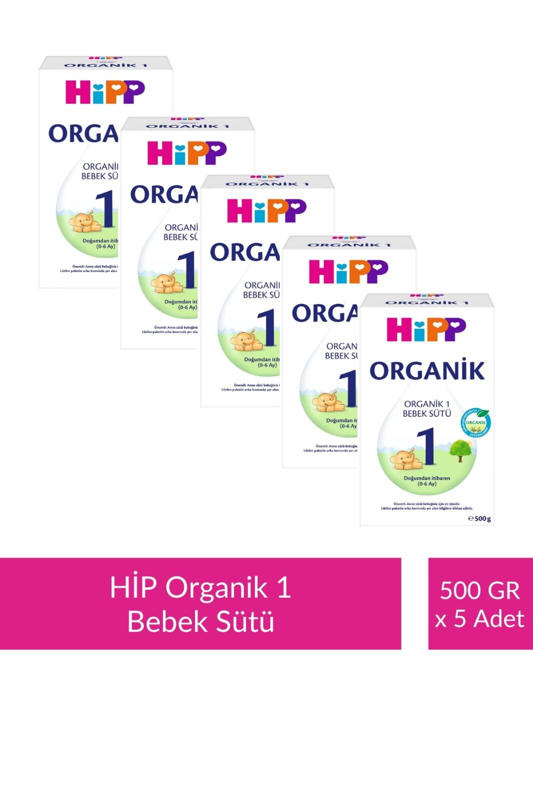HİPP 1 Organik Bebek Sütü 500 gr x 5 Adet