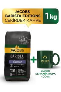 Jacobs Barista Editions Çekirdek Kahve %100 Arabica Espresso 1kg + Jacobs Seramik Kupa 400 ml