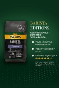 Jacobs Barista Editions Çekirdek Kahve %100 Arabica Espresso 1kg + Jacobs Seramik Kupa 400 ml