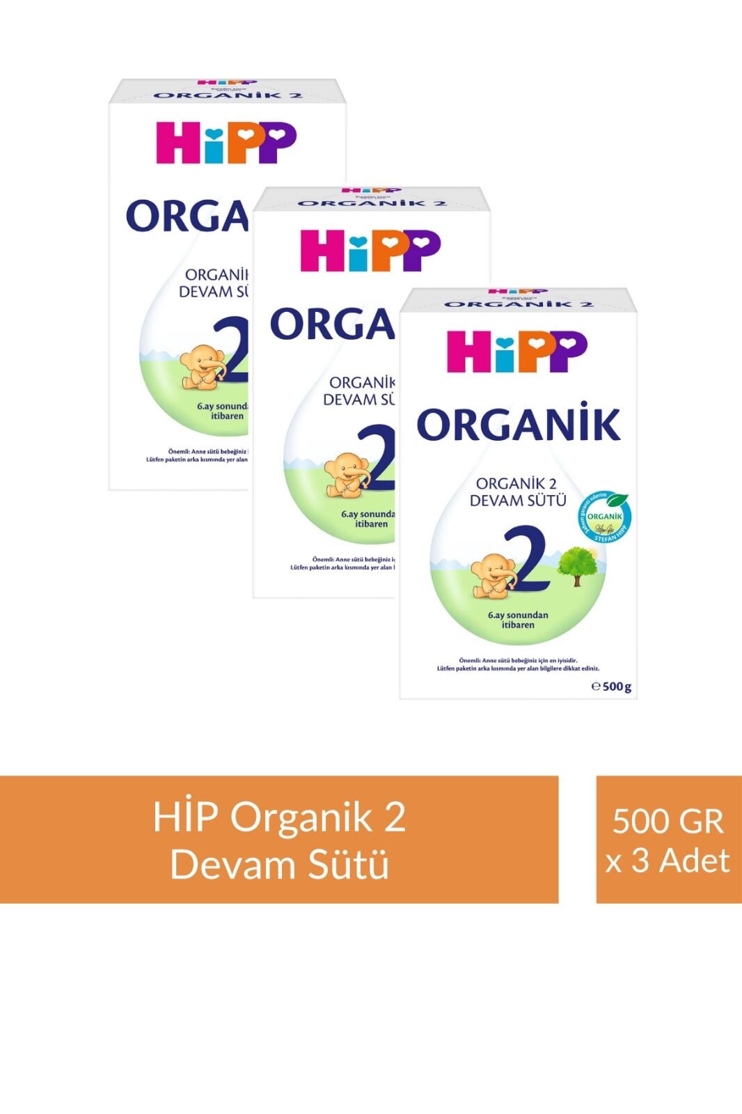 HİPP 2 Organik Devam Sütü 500 gr x 3 Adet